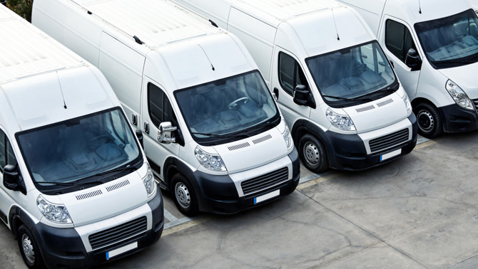 fleet of vans booked for fleet servicing